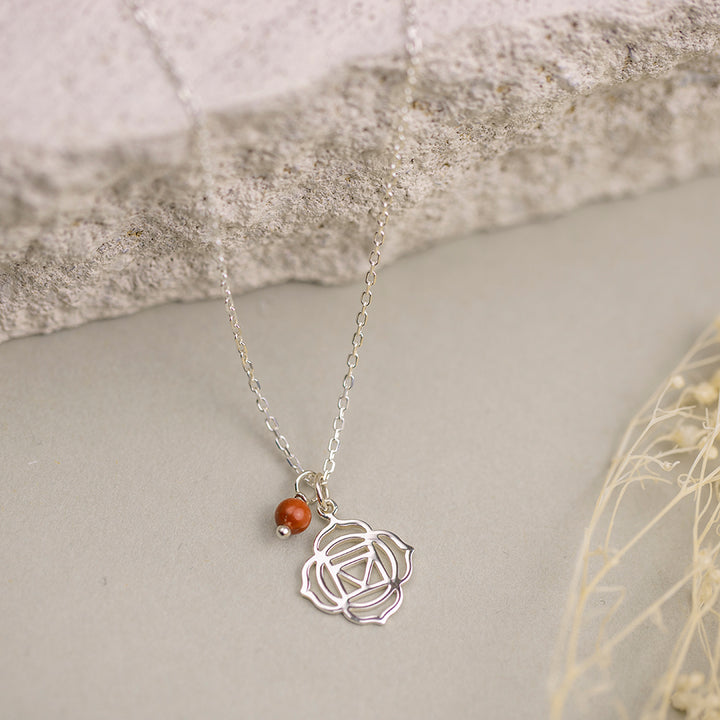 Root Chakra Necklace with Red Jasper Charm - Djuna Studios