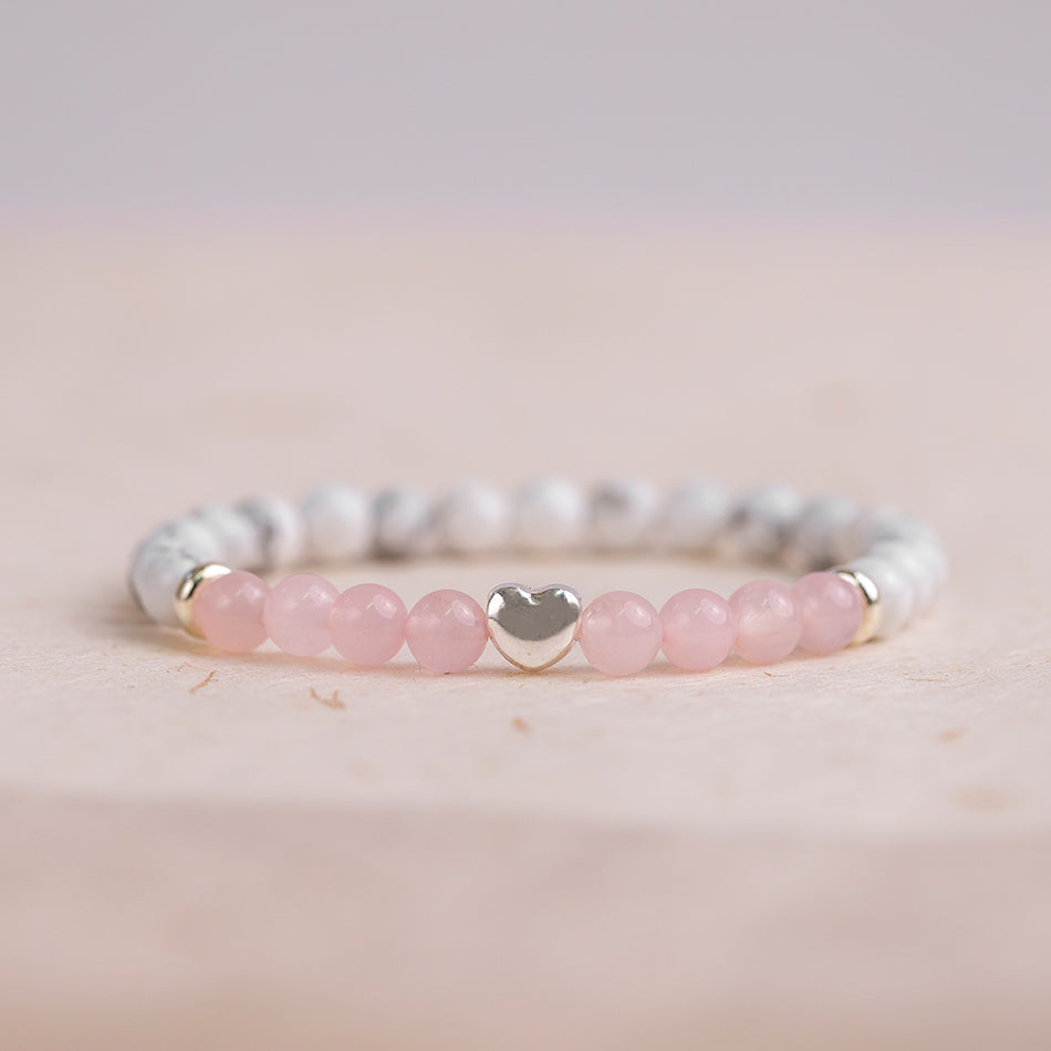 White Howlite and Rose Quartz Bracelet - Djuna Studios