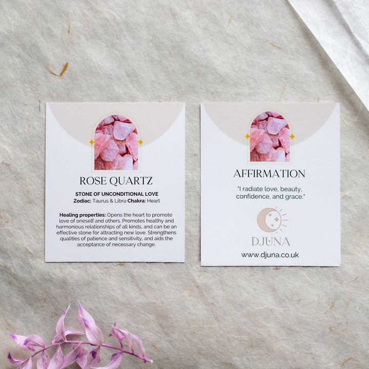 Heart Chakra Necklace with Rose Quartz Charm - Djuna Studios