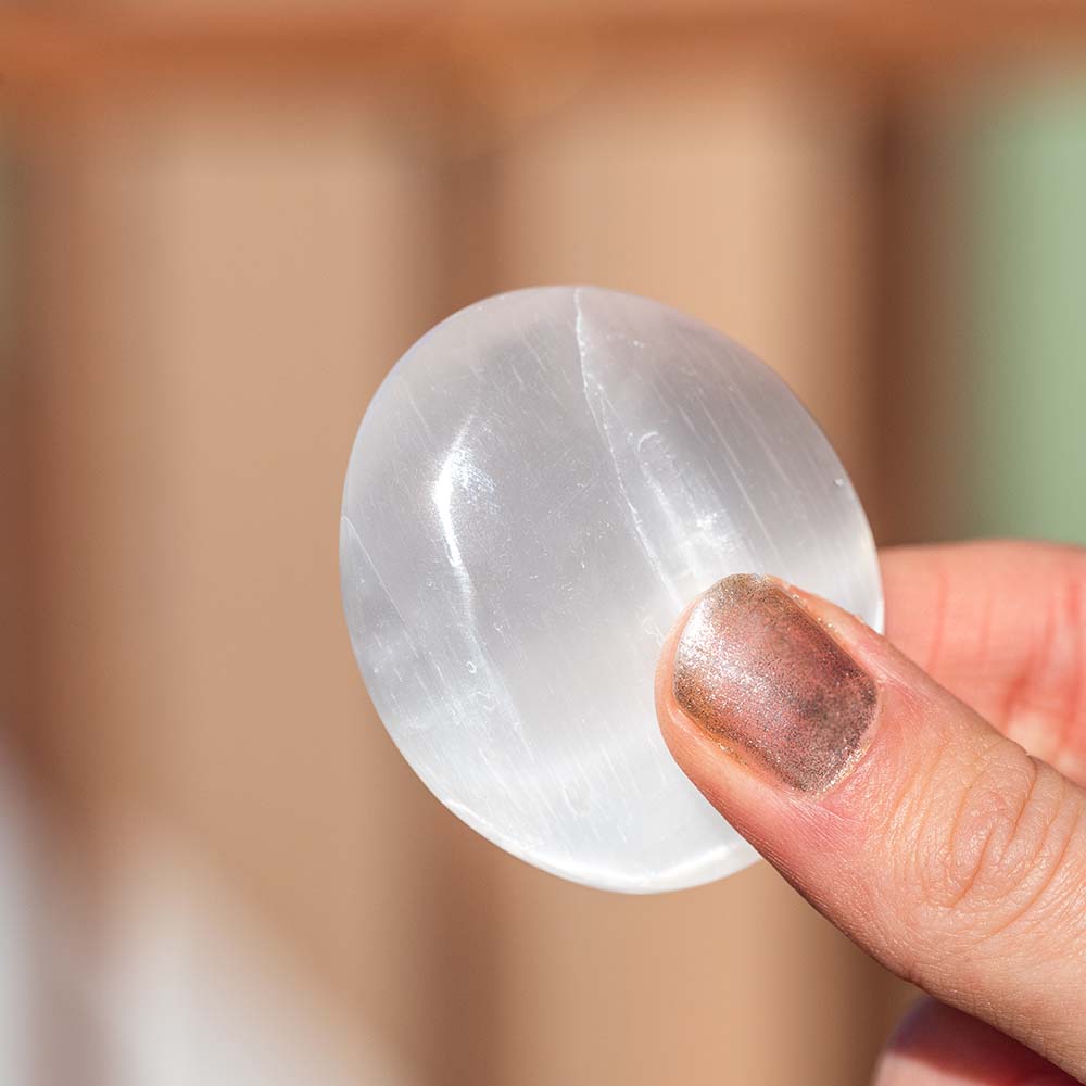 Selenite Thumb Stone - Djuna Studios