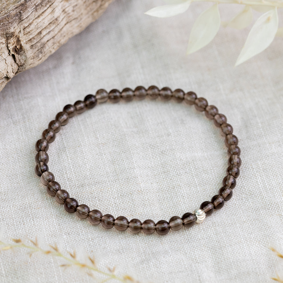 Smoky Quartz Gemstone Bracelet 4mm - Djuna Studios