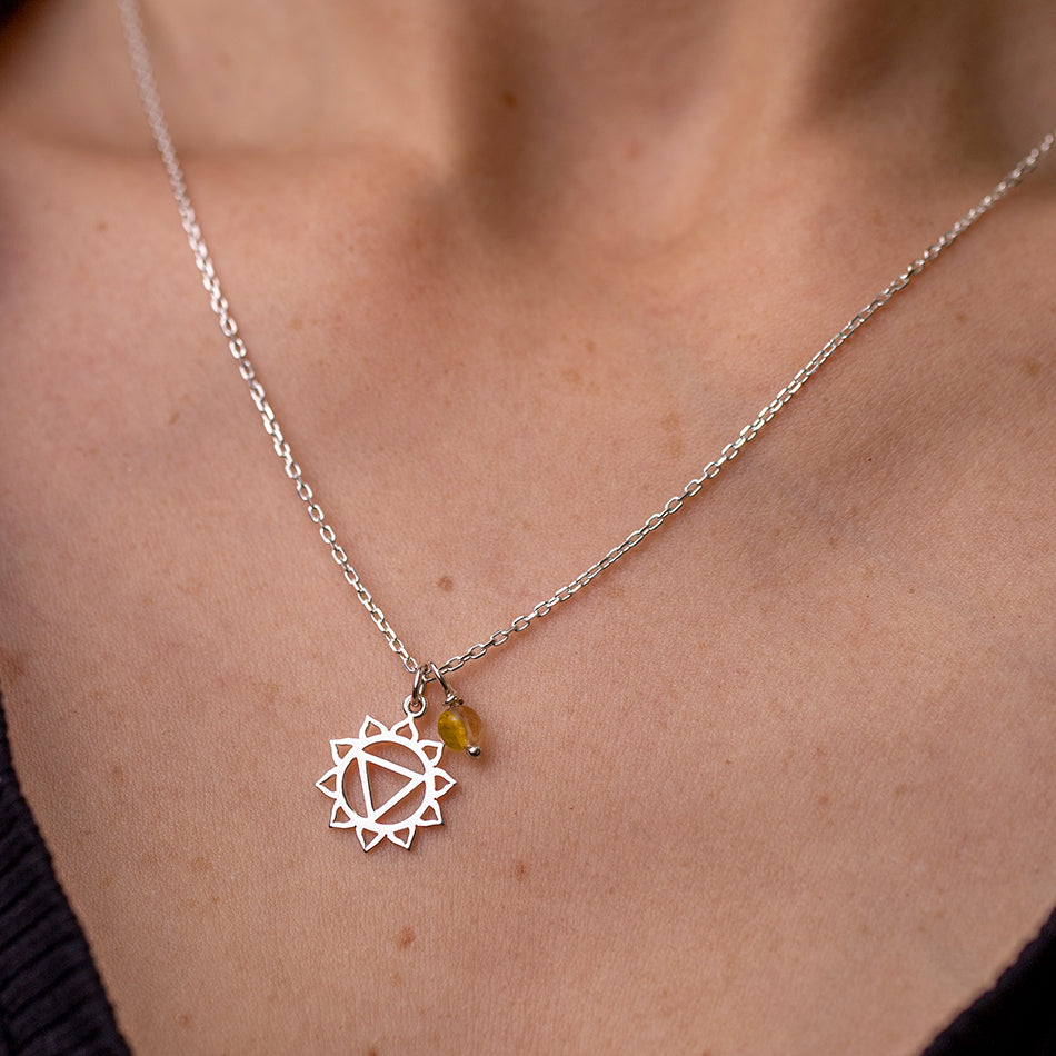 Solar Plexus Chakra Necklace with Citrine Charm - Djuna Studios