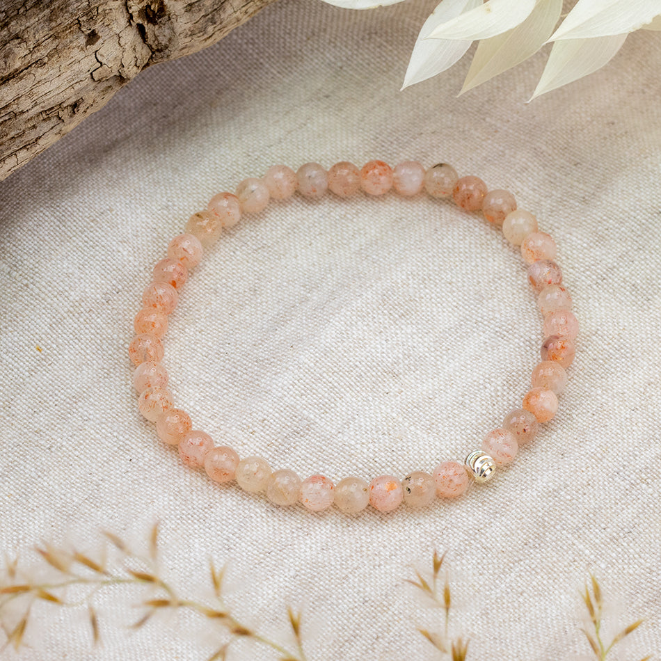 Sunstone Gemstone Bracelet 4mm - Djuna Studios