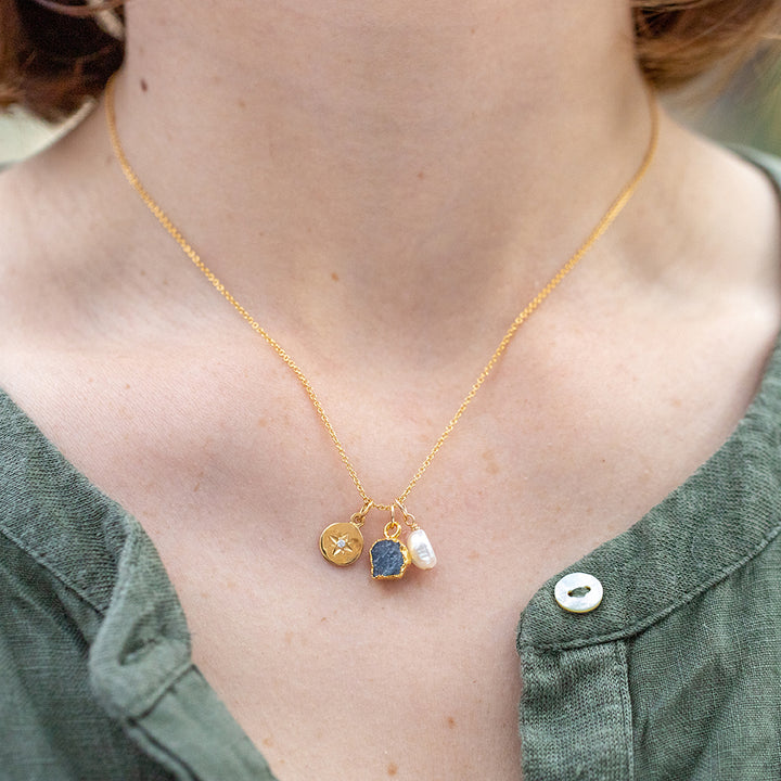 Tanzanite North Star Charm Necklace - December Birthstone - Djuna Studios