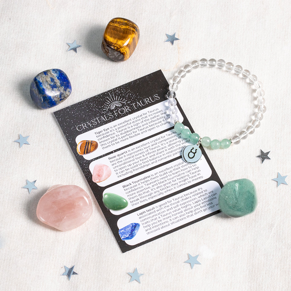 Taurus Star Sign Bracelet and Crystals Set - Djuna Studios