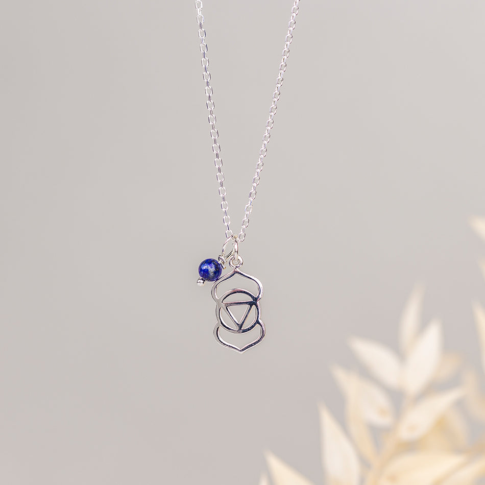 Third Eye Chakra Necklace with Lapis Lazuli Charm - Djuna Studios