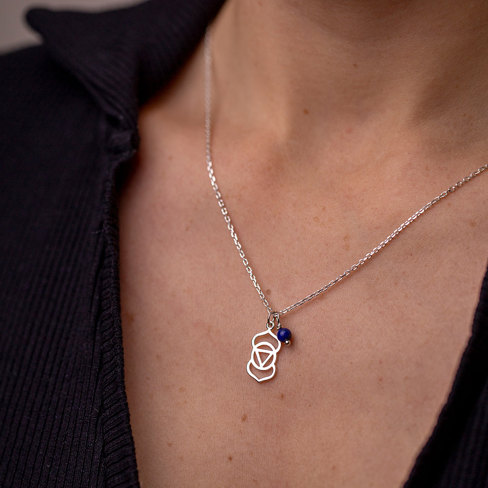 Third Eye Chakra Necklace with Lapis Lazuli Charm - Djuna Studios