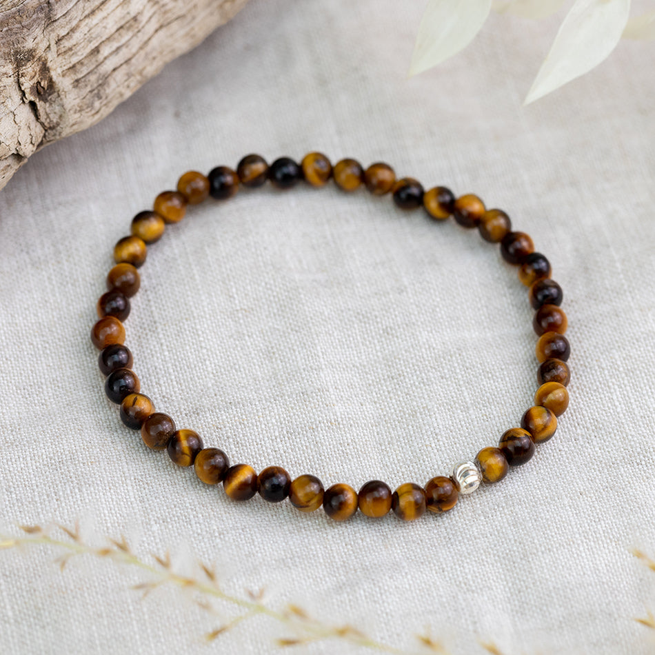 Tiger Eye Gemstone Bracelet 4mm - Djuna Studios