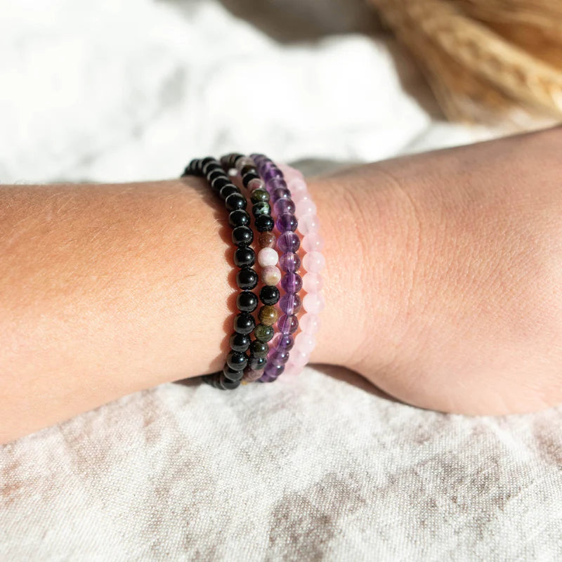 Black Tourmaline Healing Bracelet 4mm - Djuna Studios