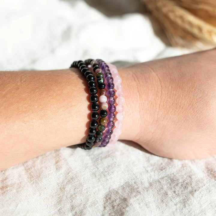 Black Tourmaline Healing Bracelet 4mm - Djuna Studios