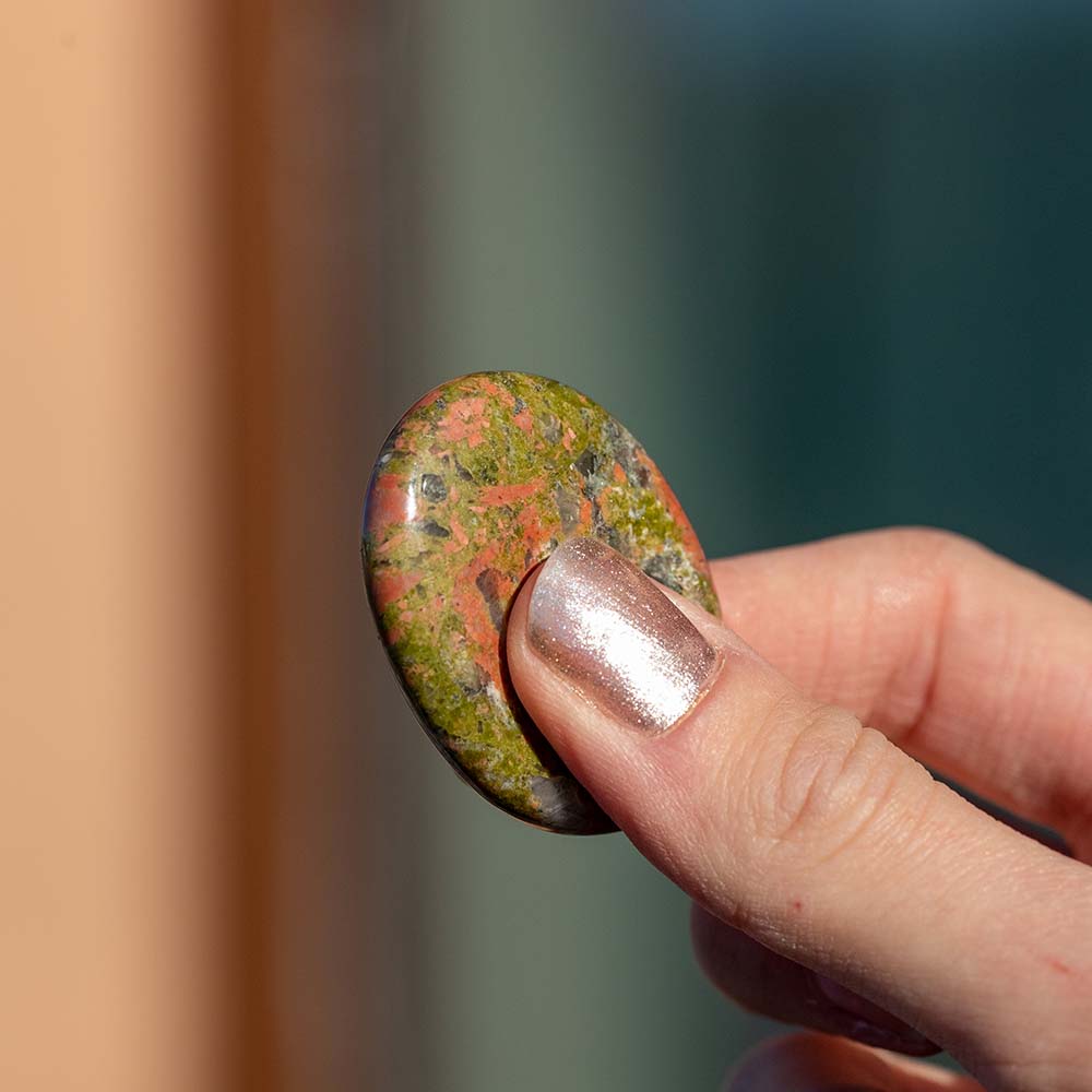 Unakite Thumb Stone - Djuna Studios