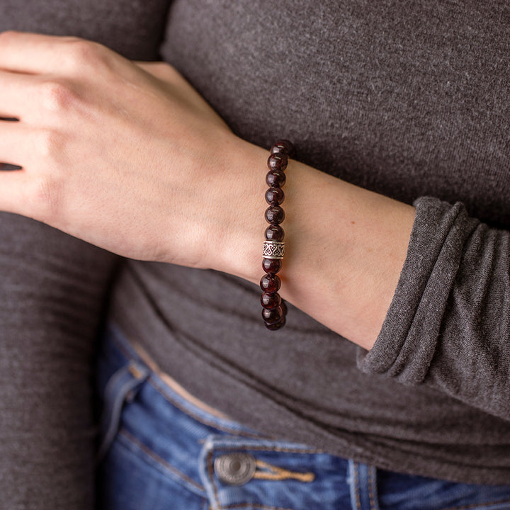 Garnet Gemstone Bracelet 8mm - Heart's Desire - Djuna Studios