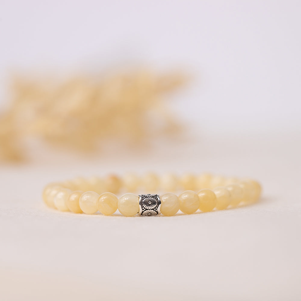 Yellow Calcite Gemstone Bracelet 6mm - Djuna Studios
