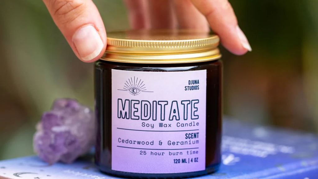 Meditation candles for yogo and crystal energy intentions