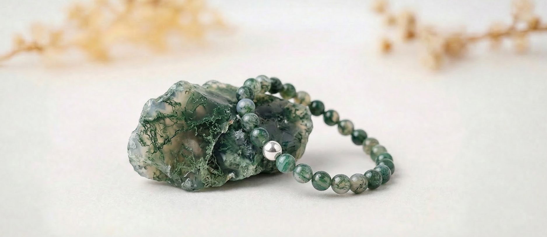 Shop the Moss Agate Crystal Collection - Fashionable Jewellery for Everyday Wear 