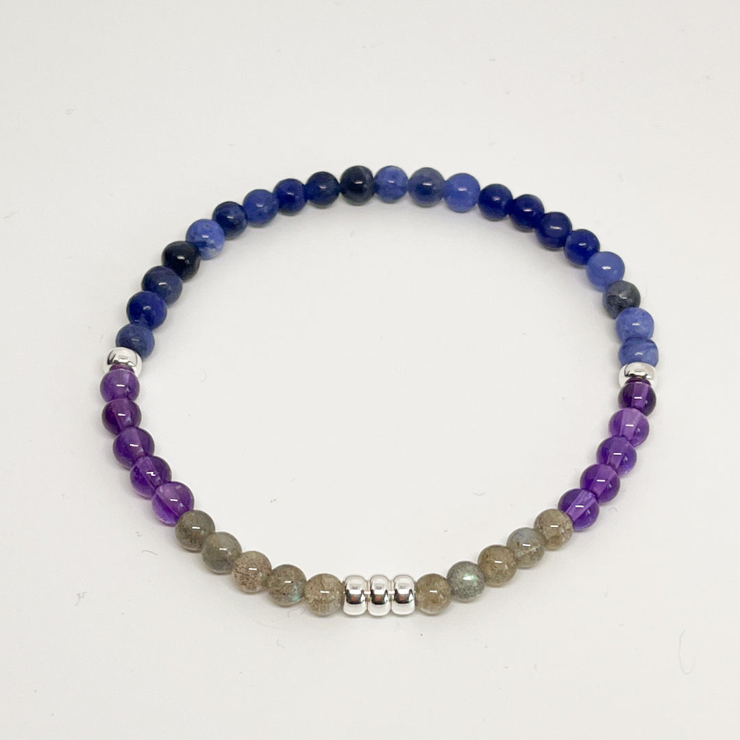 Amethyst, Labradorite & Sodalite Bracelet 4mm