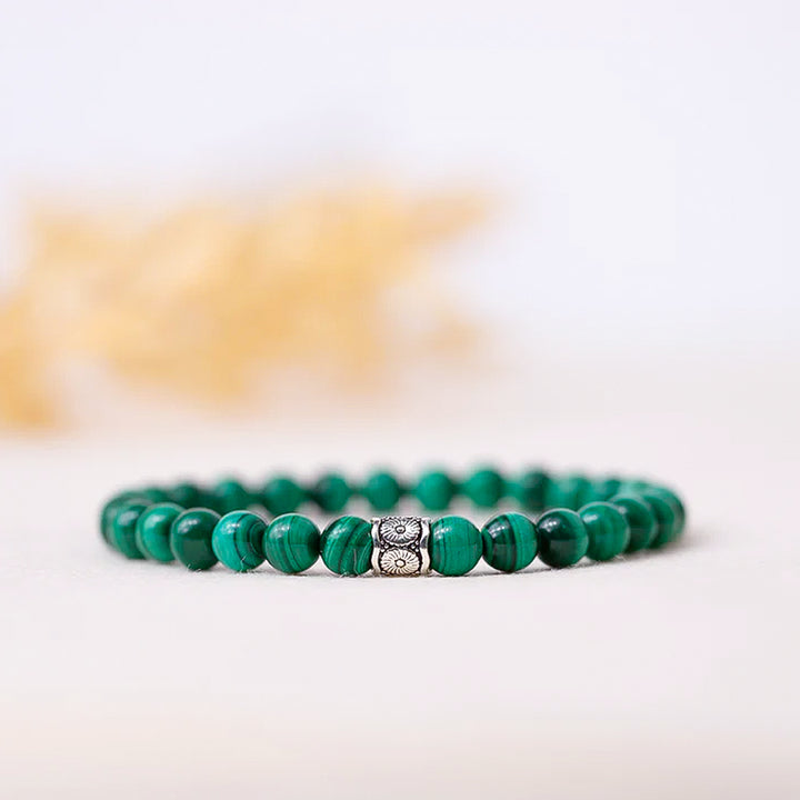 Malachite Gemstone Bracelet 6mm - Djuna Studios