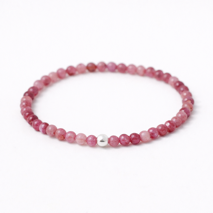 Pink Tourmaline Gemstone Bracelet 4mm