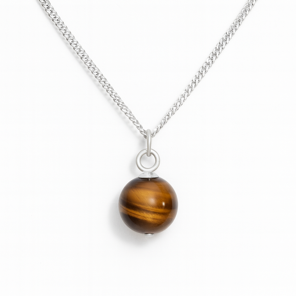 Tiger's Eye Minimalist Bead Necklace