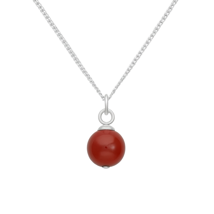 Carnelian Minimalist Bead Necklace