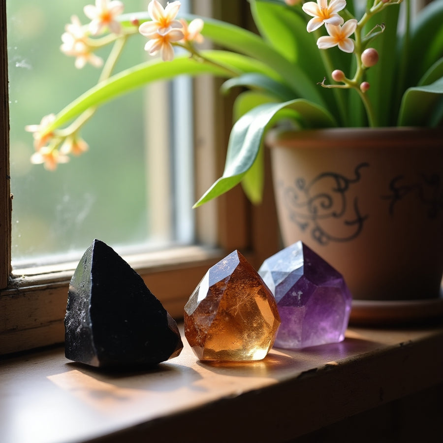 Crystals for Protection Including Clear Quartz Amethyst and Tourmaline ...