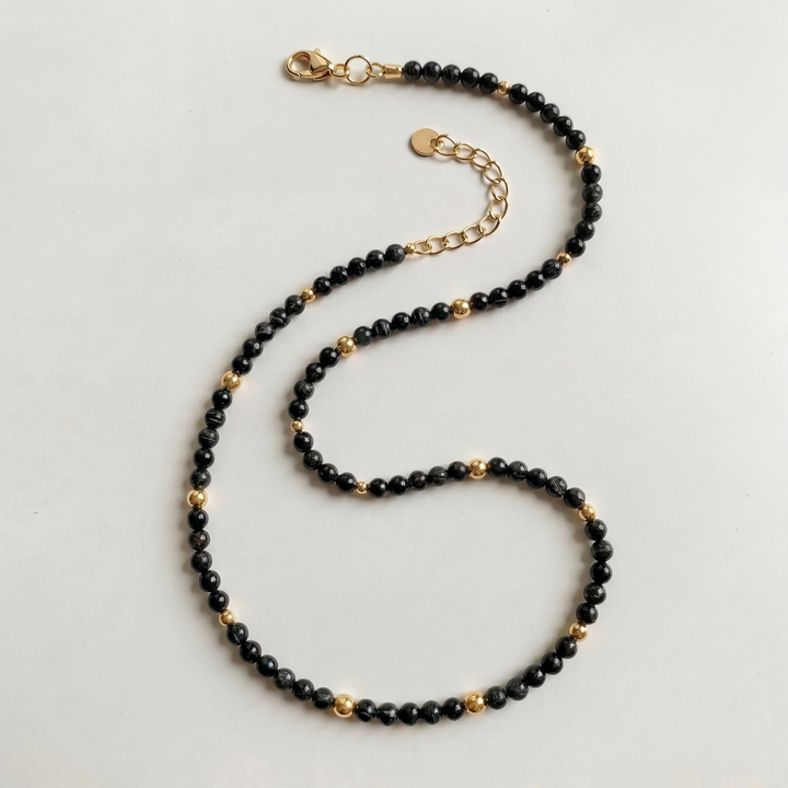 Black Tourmaline Beaded Necklace