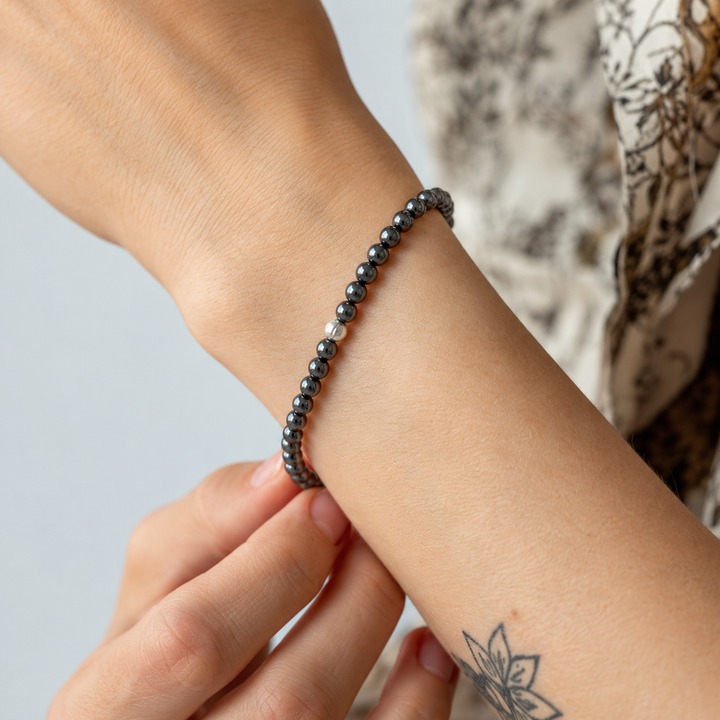 Hematite Gemstone Bracelet 4mm