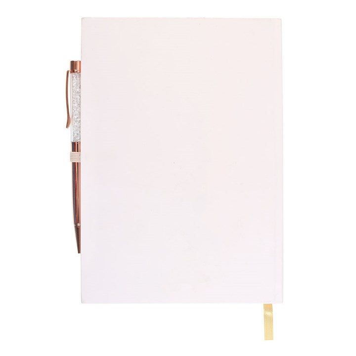 Luna Moth Daily Reflection Journal and Clear Quartz Crystal Pen - Djuna Studios