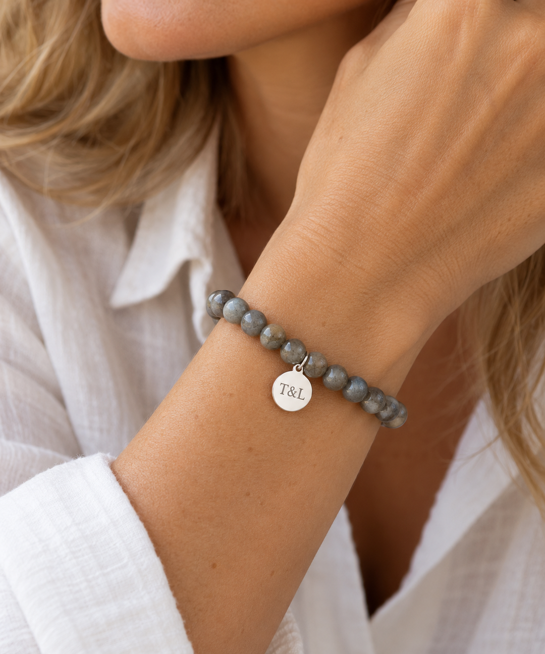 Custom Gemstone Bracelet – Handmade with Sterling Silver Personalised Charm