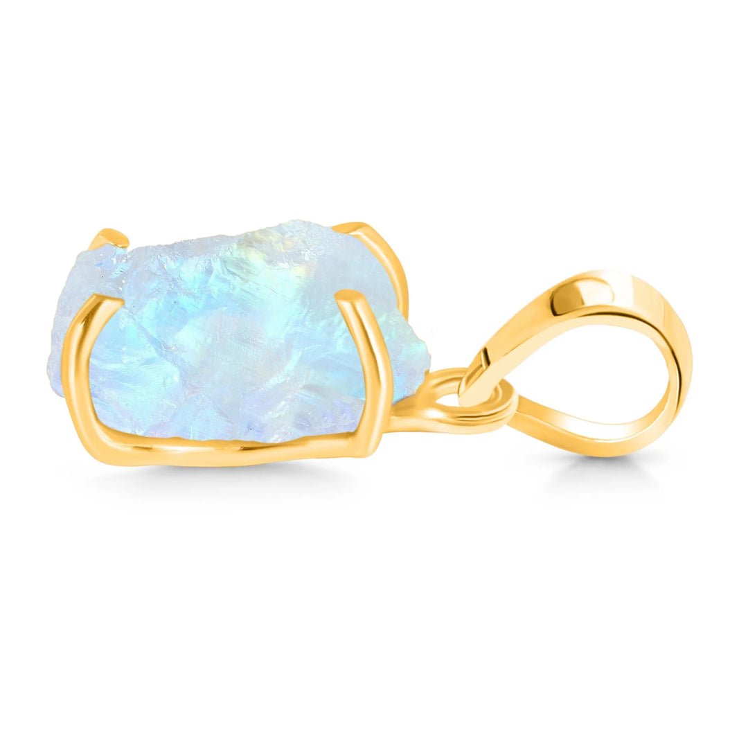 Raw Rainbow Moonstone Gold Filled Necklace – 16"