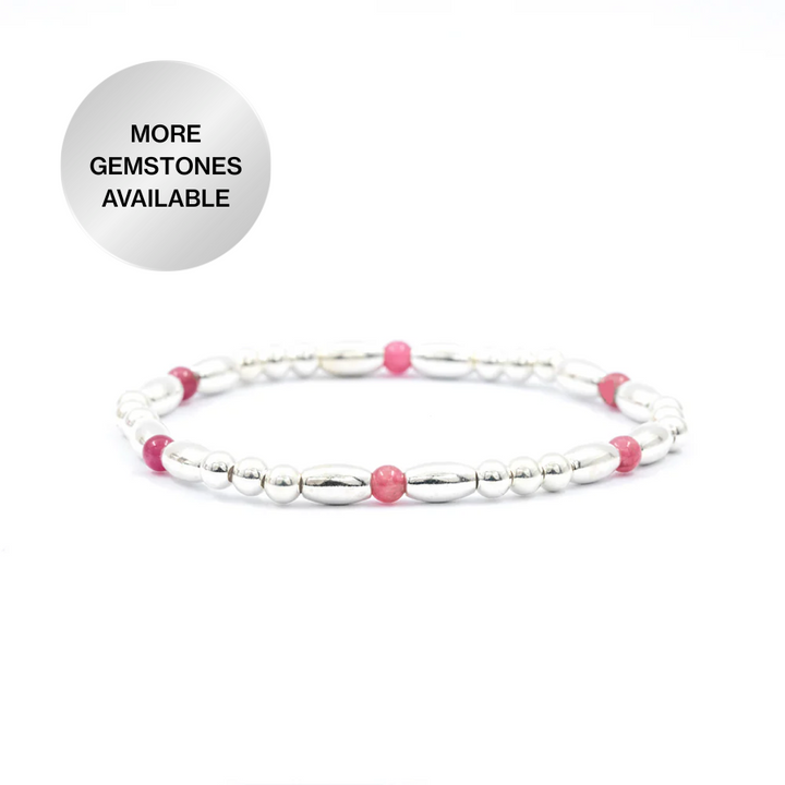 Silver 4mm Gemstone Bracelet