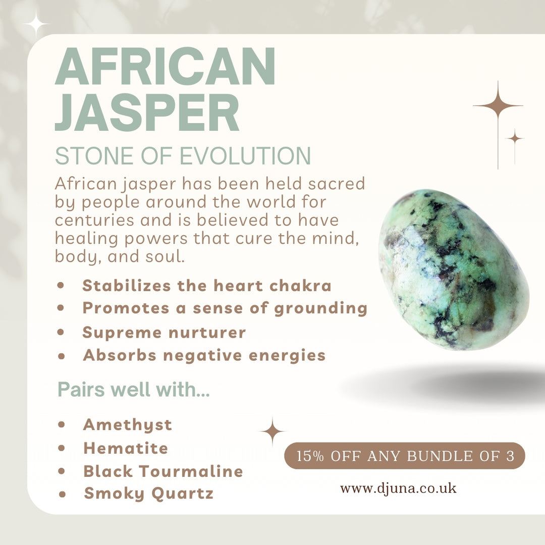 African Jasper Gemstone Bracelet 4mm - Djuna Studios