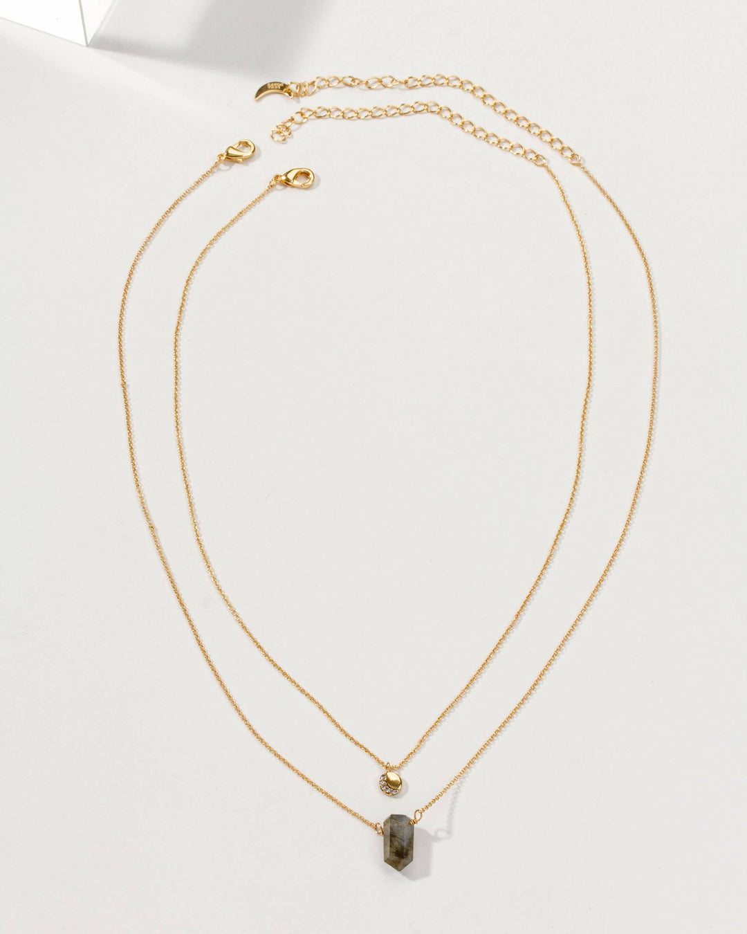 Golden Spell Layered Necklace Set with Labradorite