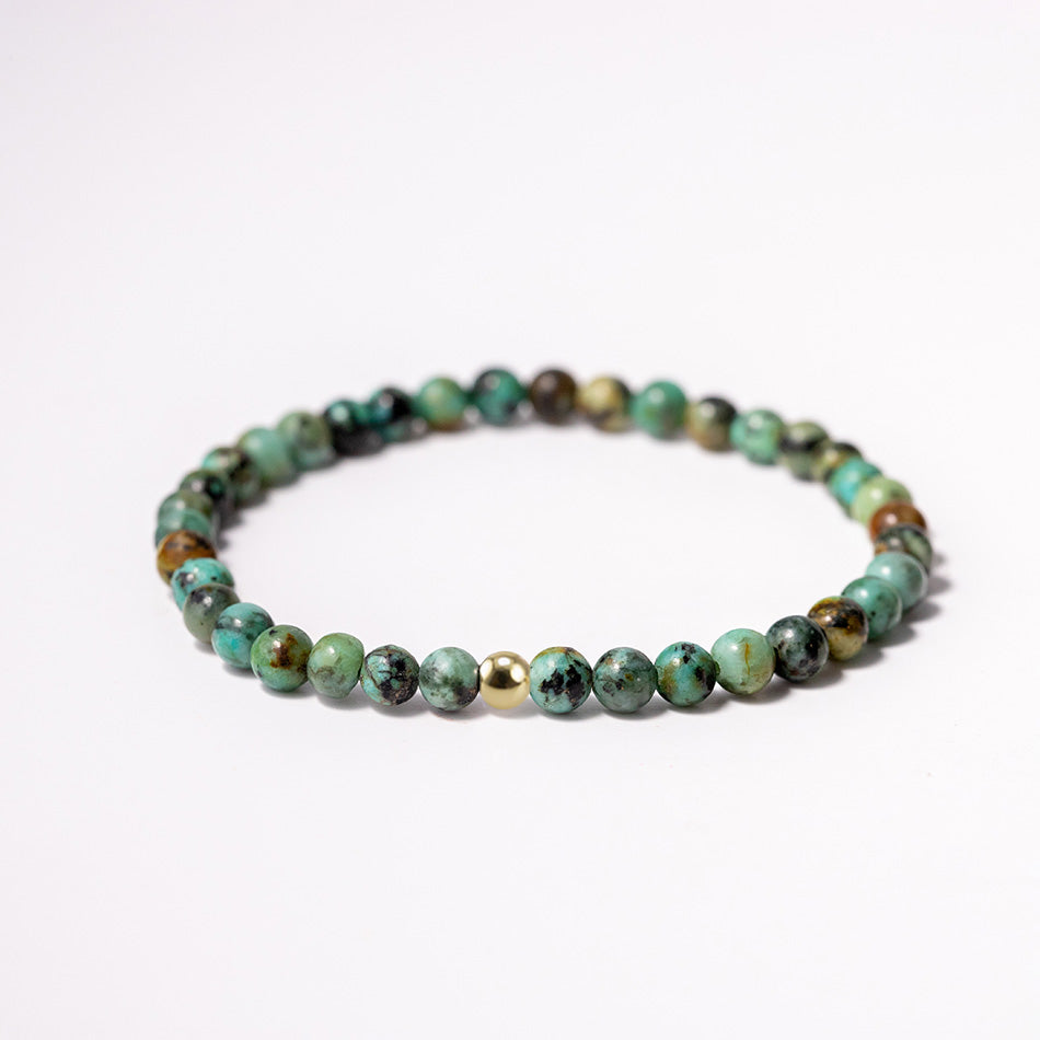African Jasper Gemstone Bracelet 4mm - Djuna Studios