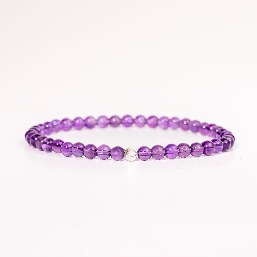 Amethyst Gemstone Bracelet 4mm