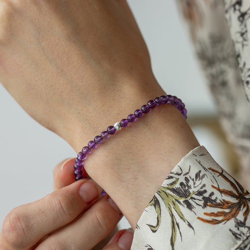 Amethyst Gemstone Bracelet 4mm - Djuna Studios