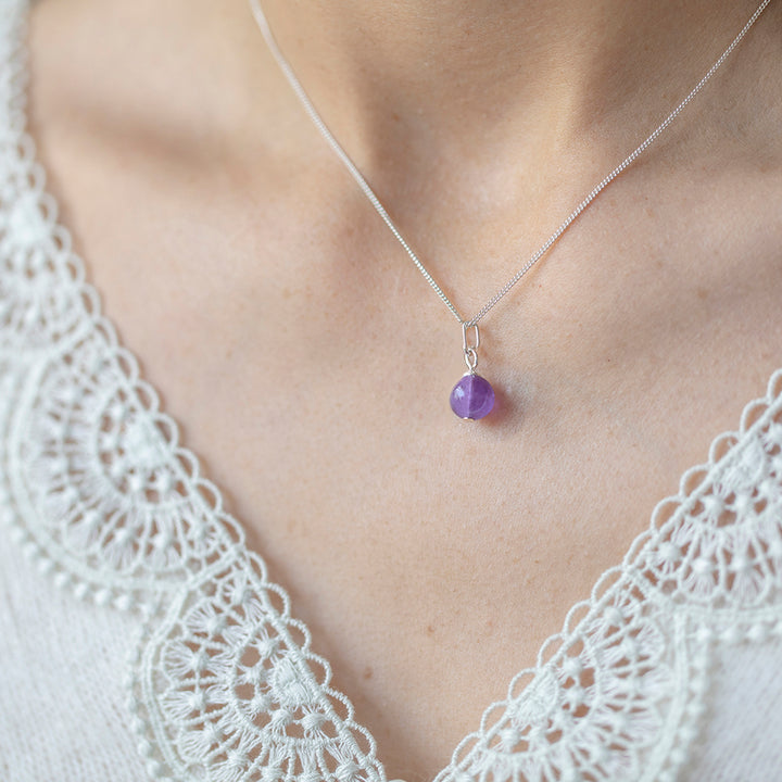 Amethyst Minimalist Bead Necklace