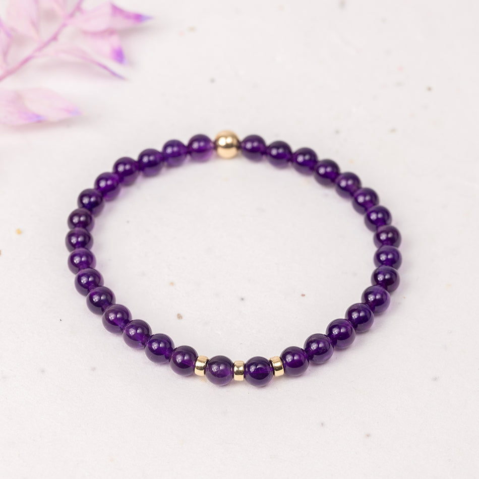 6mm Crystal Bracelets with Gold or Silver Accent Beads 