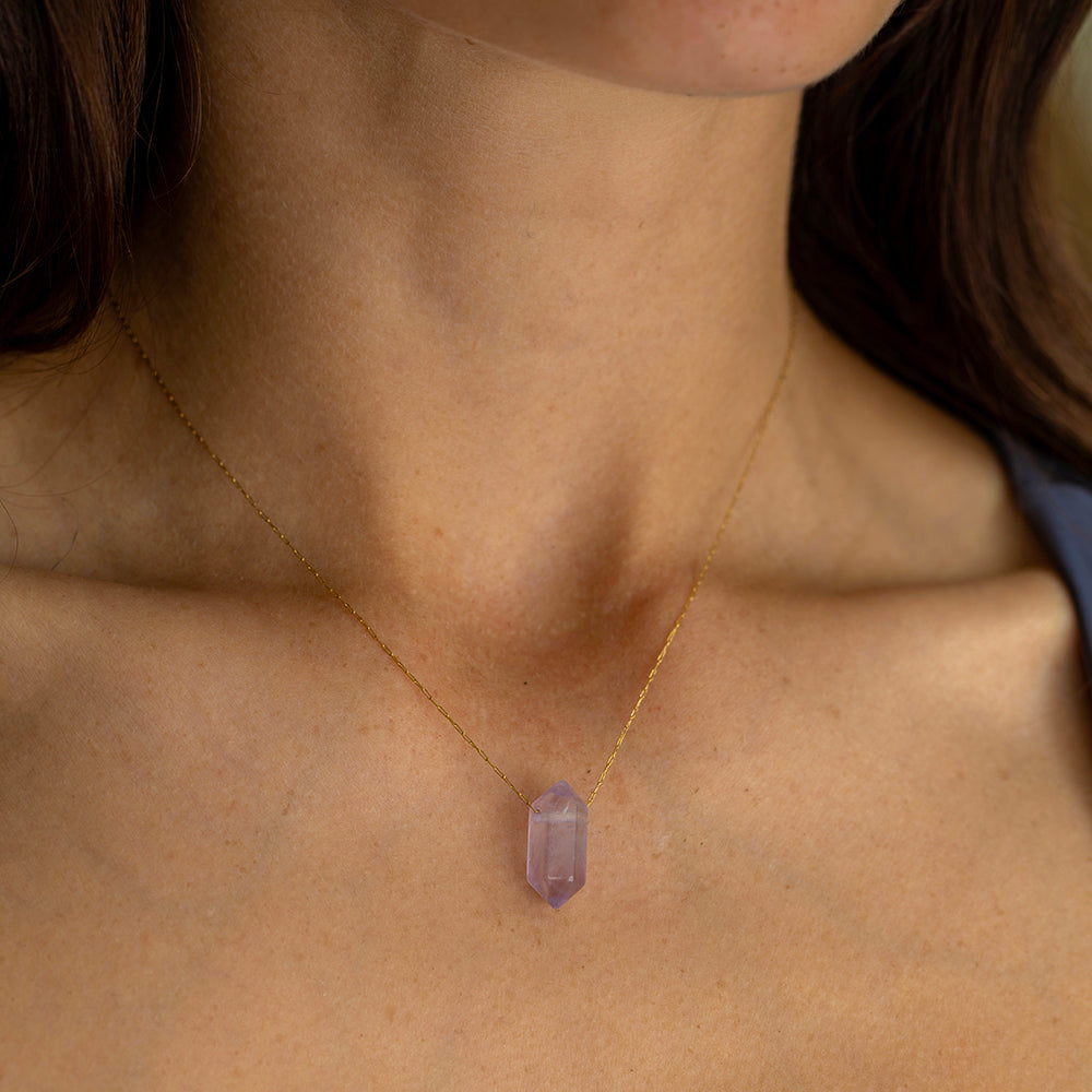 Amethyst Point Pendant Necklace – Healing Crystal Jewelry for Inner Peace