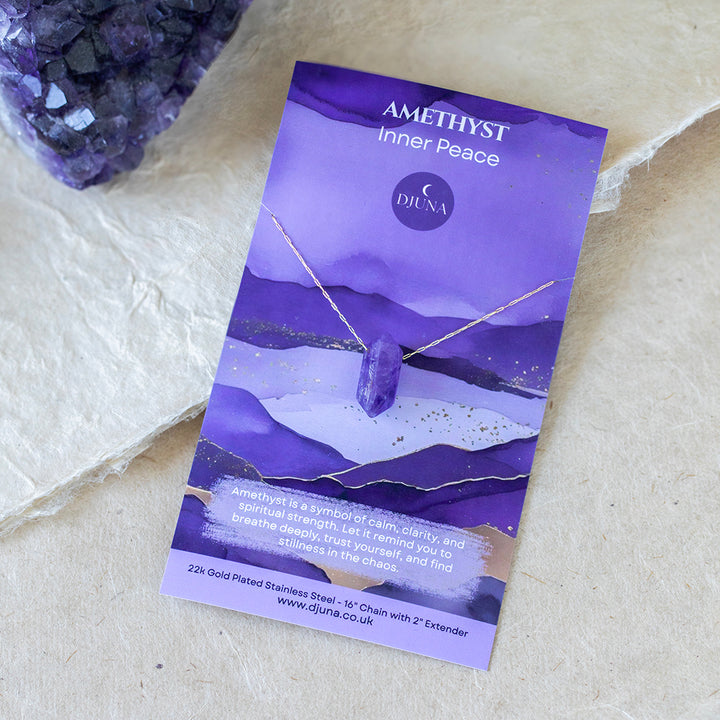 Amethyst Point Pendant Necklace – Healing Crystal Jewelry for Inner Peace