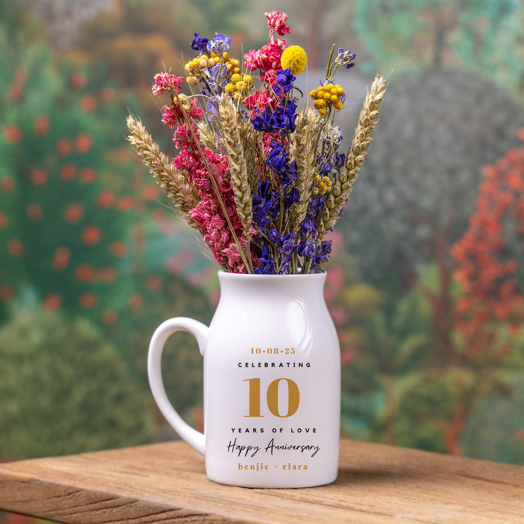 Milestone Anniversary Gift Box with Vase and Flowers - Djuna Studios
