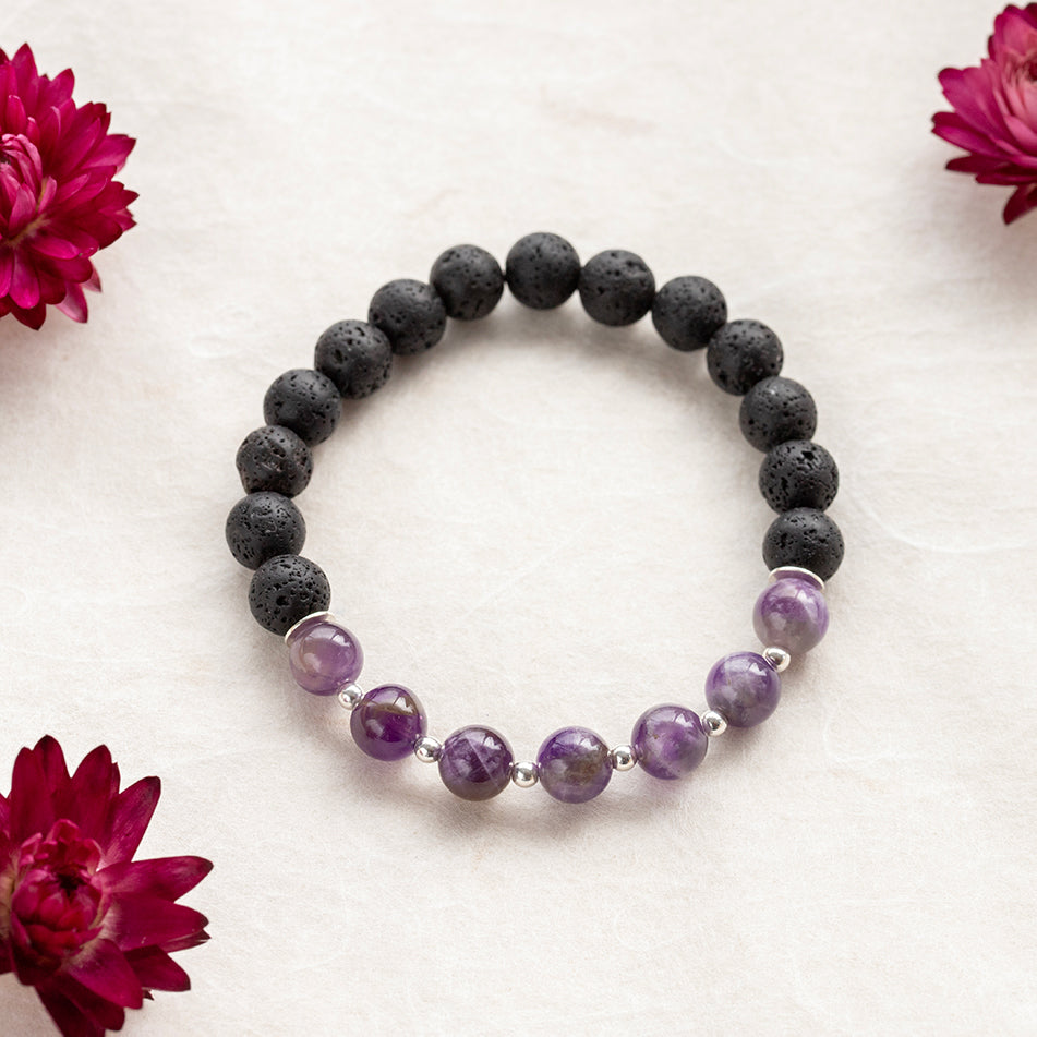 Amethyst and Lava Stone Bracelet - Djuna Studios