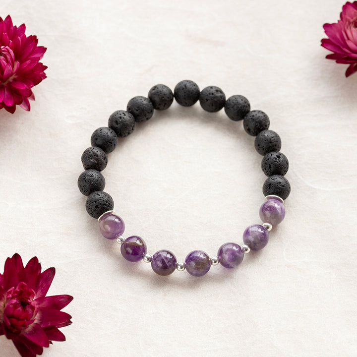 Amethyst and Lava Stone Bracelet - Djuna Studios