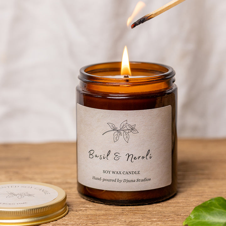 Basil and Neroli Soy Wax Candle - Djuna Studios