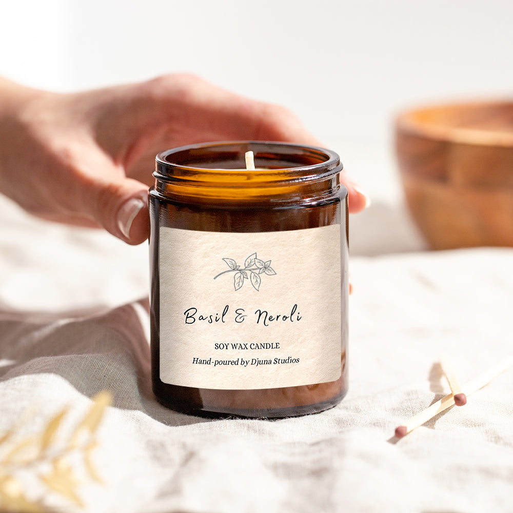 Basil and Neroli Soy Wax Candle - Djuna Studios