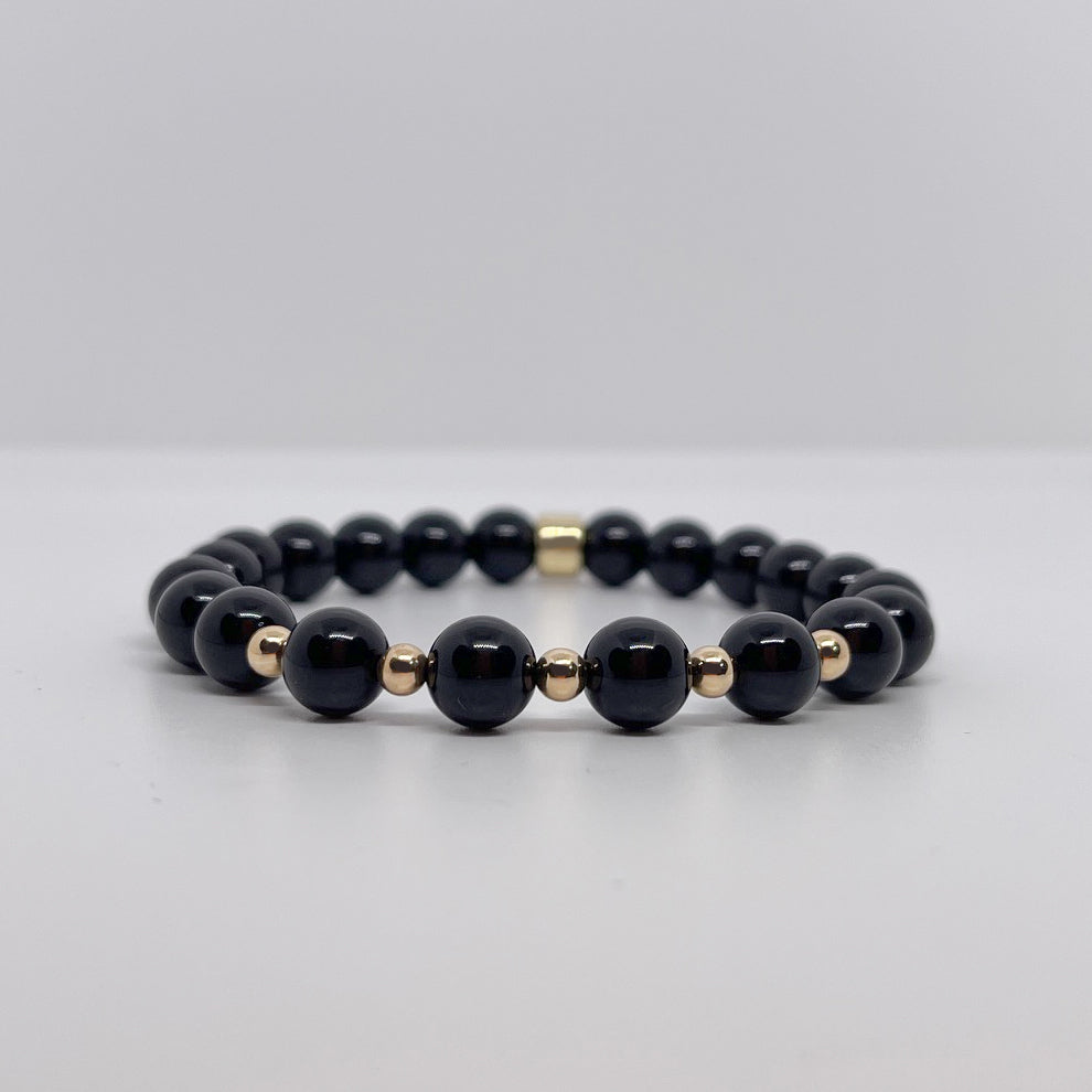Black Tourmaline Gemstone Bracelet 8mm - Djuna Studios