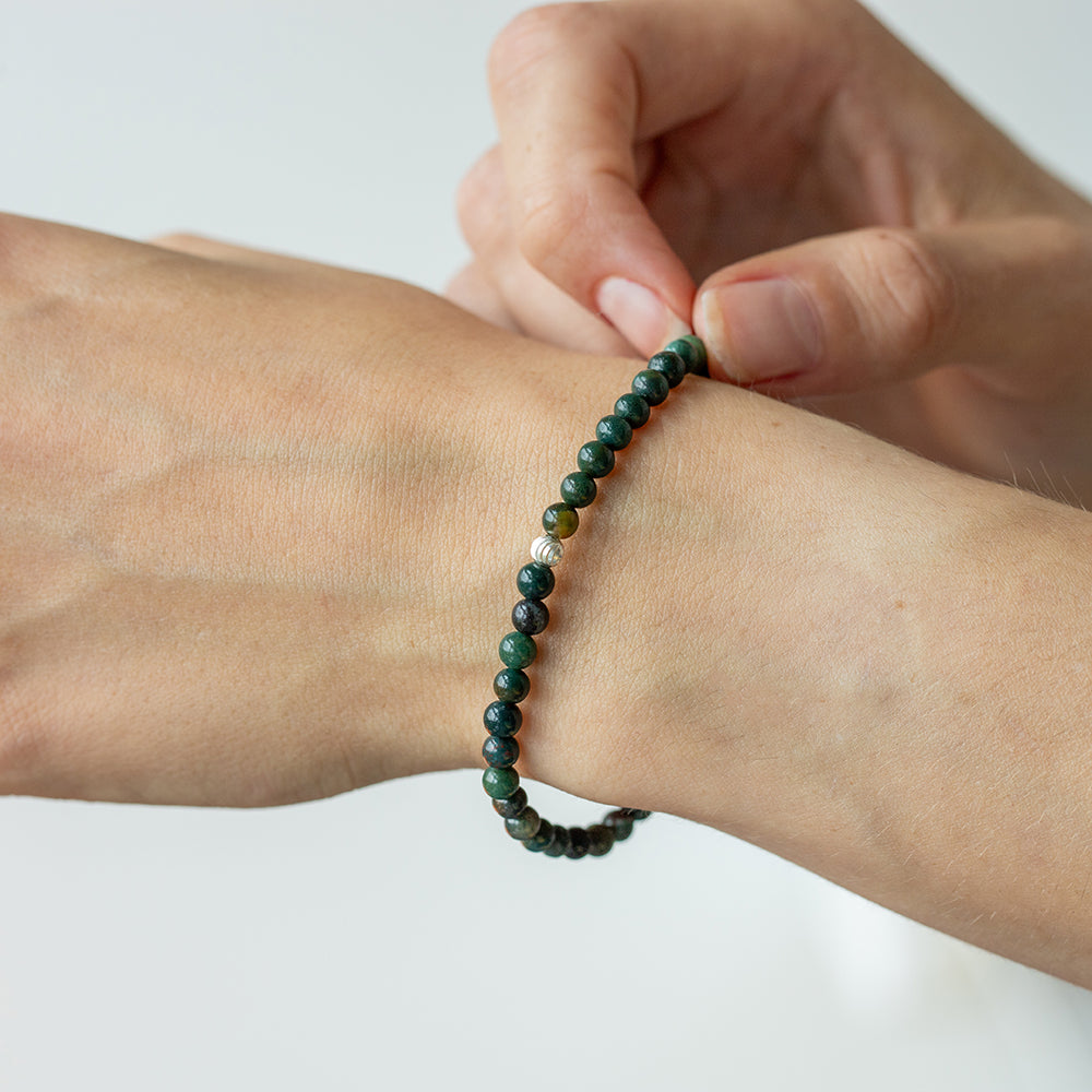 Bloodstone Gemstone Bracelet 4mm - Djuna Studios