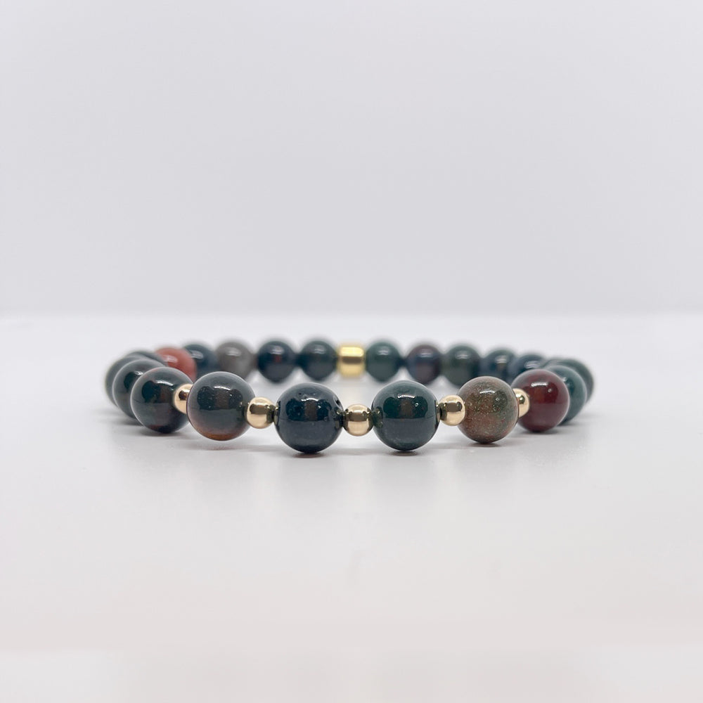 Bloodstone Gemstone Bracelet 8mm - Djuna Studios