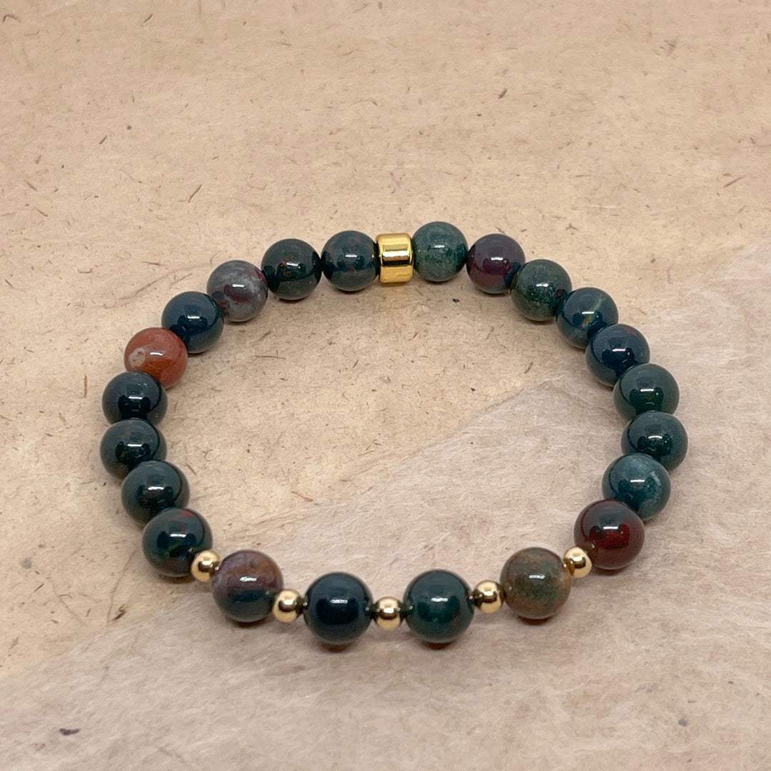 Bloodstone Gemstone Bracelet 8mm