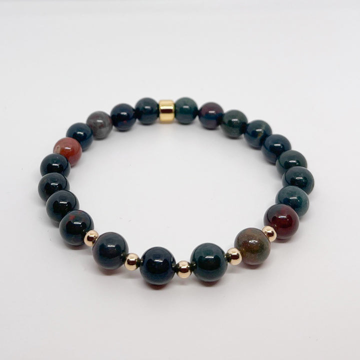 Bloodstone Gemstone Bracelet 8mm - Djuna Studios